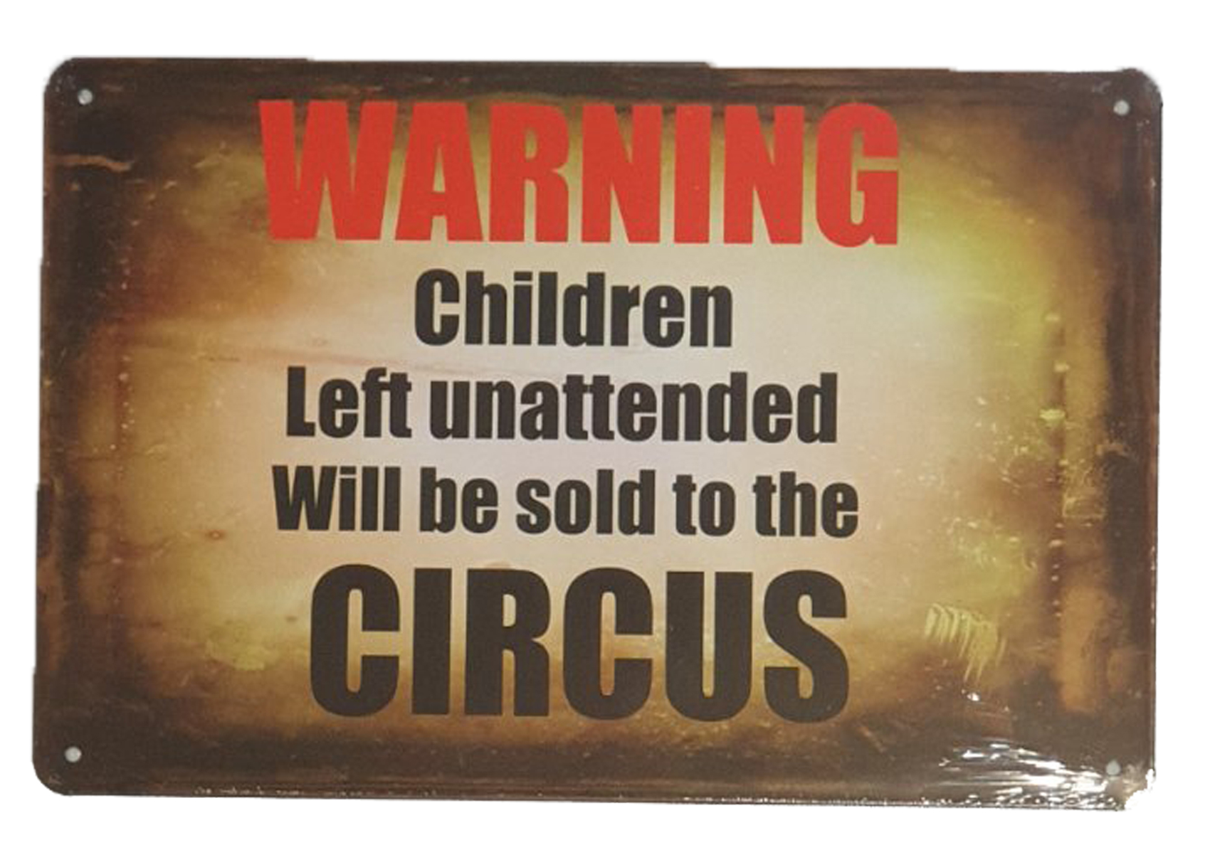 Retro Metal Sign- Warning...Children