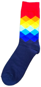 Sloth Sox- Red Blue Diamond Socks