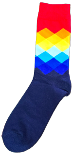 Sloth Sox- Red Blue Diamond Socks