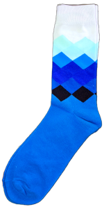 Sloth Sox- White Sky Blue Diamond Socks