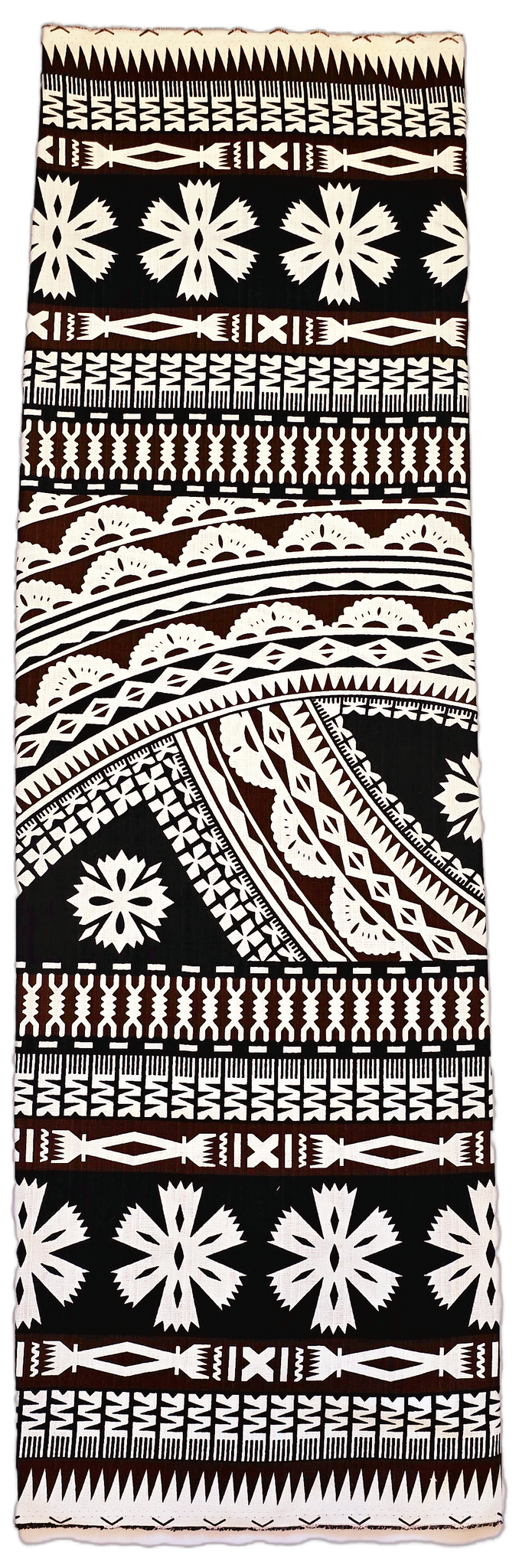 Lavalava  3 Tone Tapa Design- White