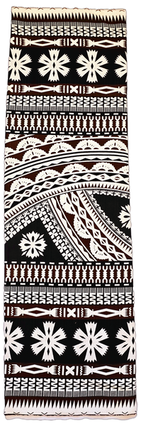 Lavalava  3 Tone Tapa Design- White