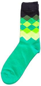 Sloth Sox- Black Green Diamond Socks