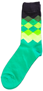 Sloth Sox- Black Green Diamond Socks