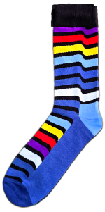 Sloth Sox- Mutli Lines Blue Socks