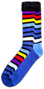 Sloth Sox- Mutli Lines Blue Socks