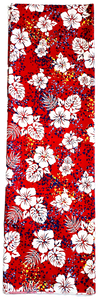 White Hibiscus  RED  Lavalava