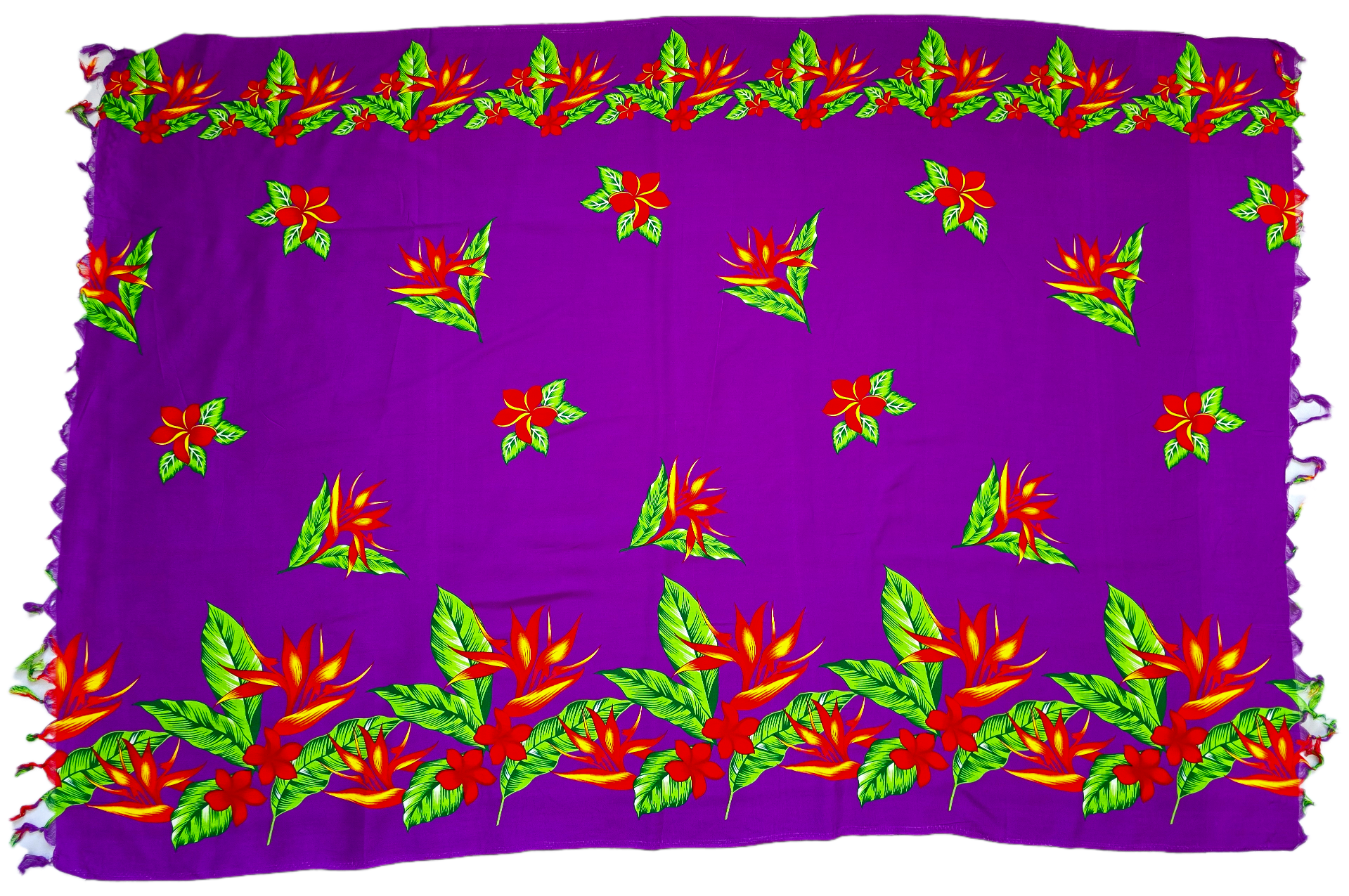 Purple Flower Sarong with Frills