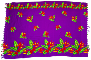 Purple Flower Sarong with Frills