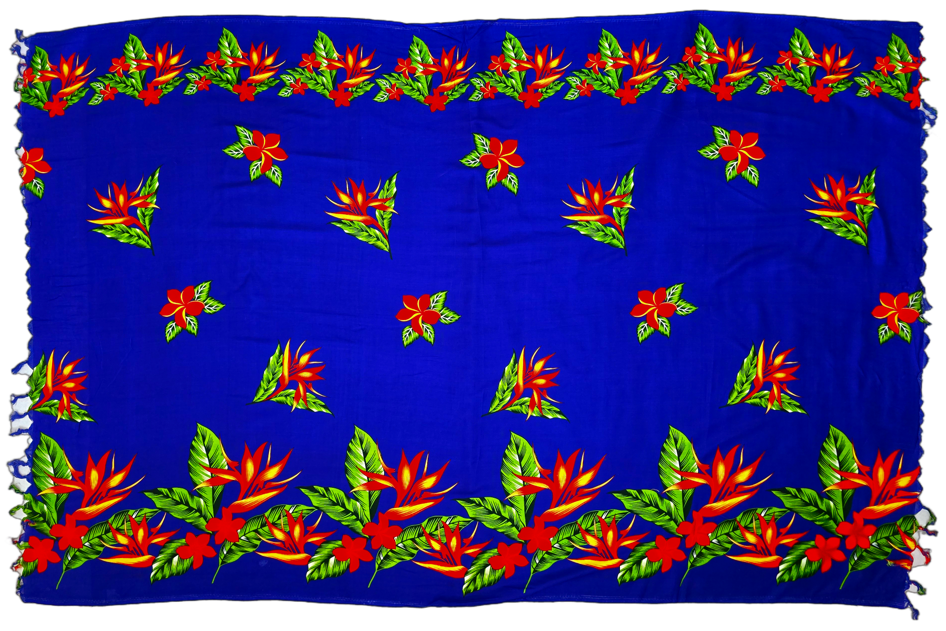 Blue Flower Sarong with Frills