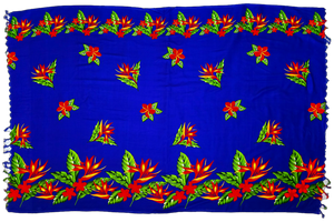 Blue Flower Sarong with Frills