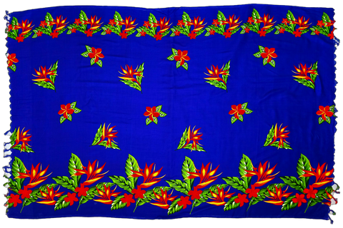 Blue Flower Sarong with Frills