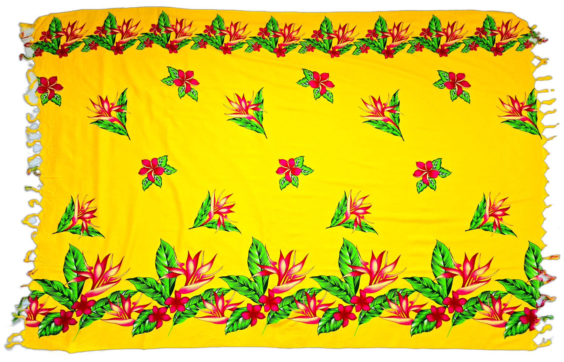 Yellow Flower Sarong with Frills