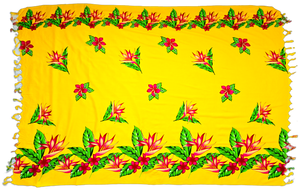 Yellow Flower Sarong with Frills