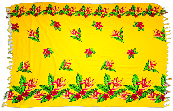 Yellow Flower Sarong with Frills