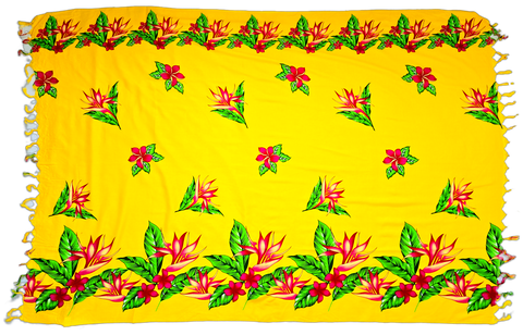 Yellow Flower Sarong with Frills