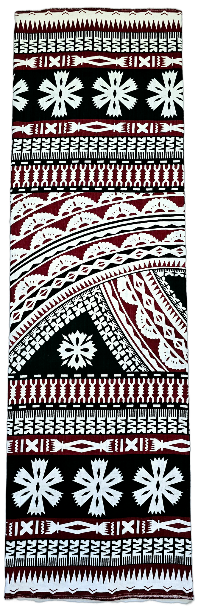 Lavalava  3 Tone Tapa Design- Maroon