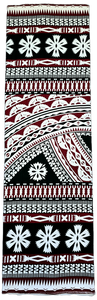 Lavalava  3 Tone Tapa Design- Maroon