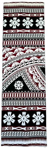 Lavalava  3 Tone Tapa Design- Maroon