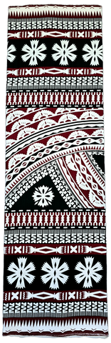 Lavalava  3 Tone Tapa Design- Maroon