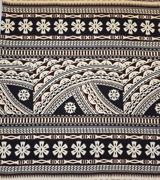 Lavalava  3 Tone Tapa Design- Cream