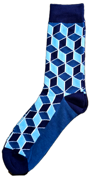 Sloth Sox- Blue Cubes Socks