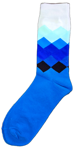 Sloth Sox- White Sky Blue Diamond Socks