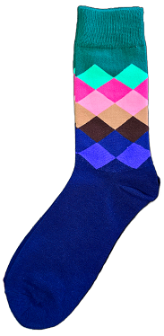 Sloth Sox- Green Blue Diamond Socks