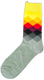 Sloth Sox- Yellow Grey Diamond Socks