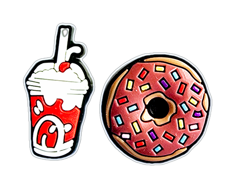 Shake and Donut Jibbitz Charms Set