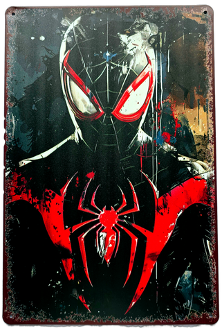 Retro Metal Sign- Spiderman BLACK