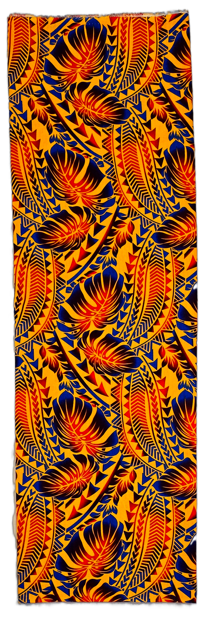 Two Tone Yellow Red Tapa Leaves Lavalava