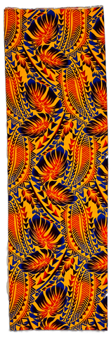 Two Tone Yellow Red Tapa Leaves Lavalava