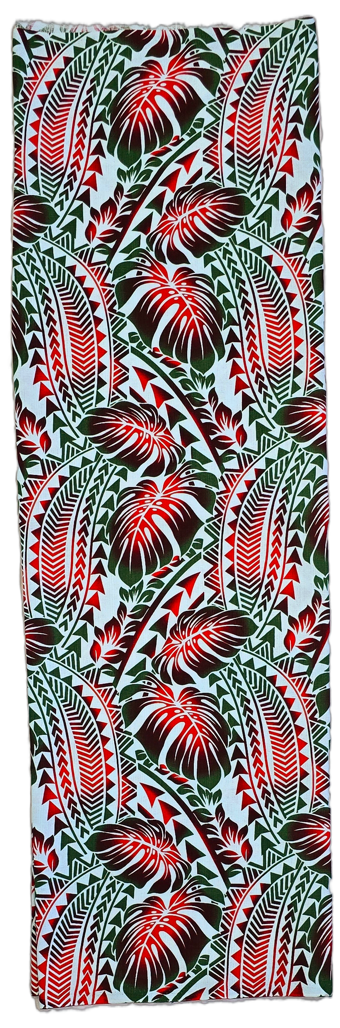 Two Tone Red Green Tapa Leaves Lavalava