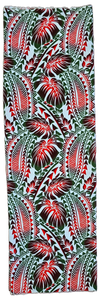 Two Tone Red Green Tapa Leaves Lavalava