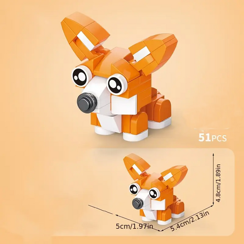 Corgi Breed Dog Building Block Set