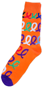 Sloth Sox- Funky Orange Socks