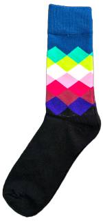 Sloth Sox- Blue Black Diamond Socks