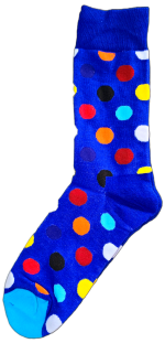 Sloth Sox- Blue Polka Dots Socks