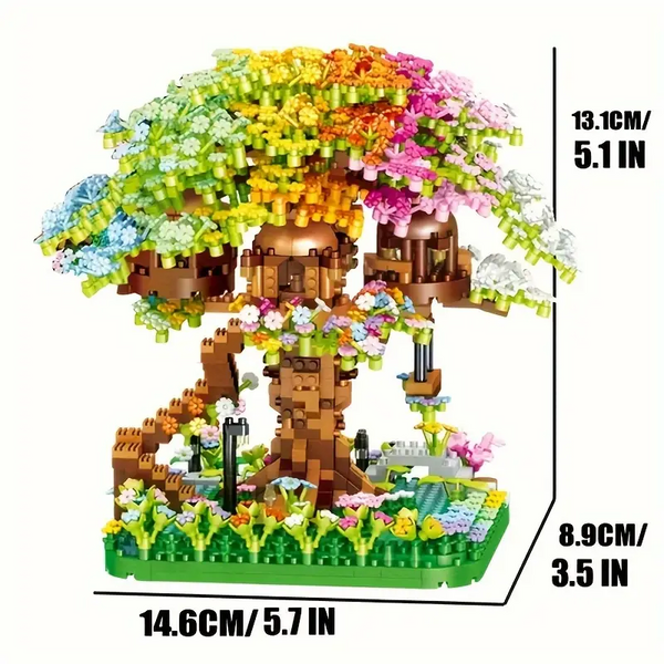Colourful Treehouse Building Blocks Set