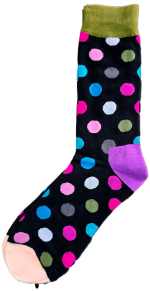 Sloth Sox-Black Polka Dots Socks