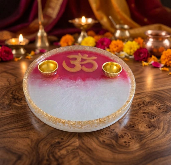 Resin Divine- Om (Pooja Thali) Ritual Plate