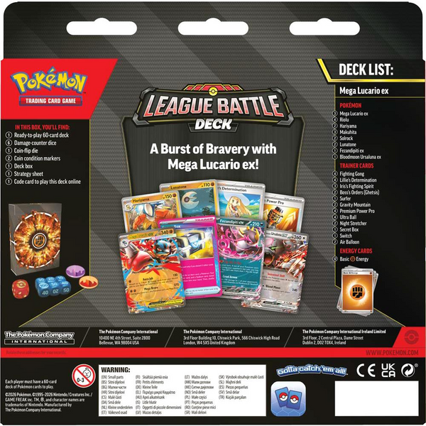 Pokemon Mega Lucario EX League Battle Deck TCG Set