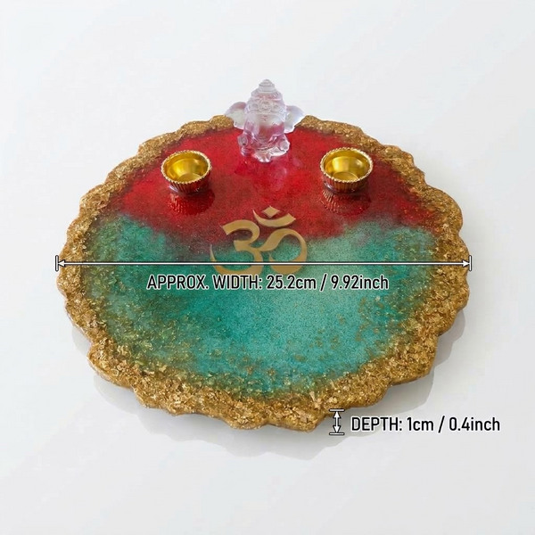 Resin Divine- Ganesha & Om (Pooja Thali) Ritual Plate