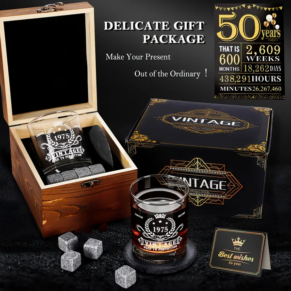 Birthday Whiskey Glass Gift Set ( 30th/40th/50th)