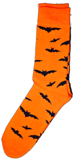 Sloth Sox- Bats Orange Socks