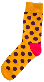 Sloth Sox- Orange/Brown Polka Dots Socks