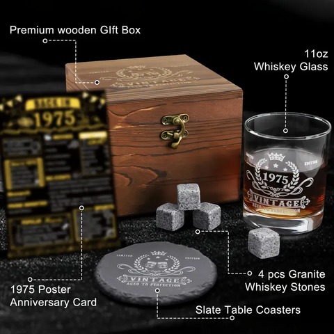 Birthday Whiskey Glass Gift Set ( 30th/40th/50th)