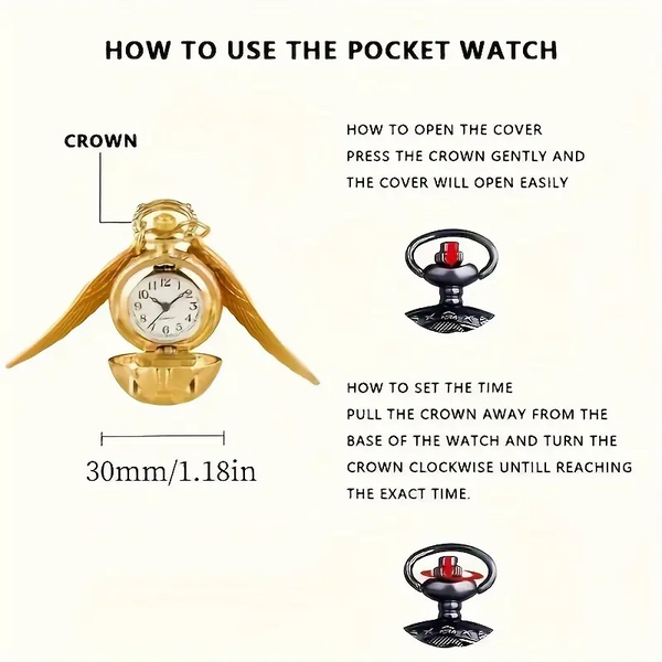 Harry Potter Inspired The Golden Snitch Pocket Watch