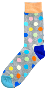 Sloth Sox- Grey Polka Dots Socks